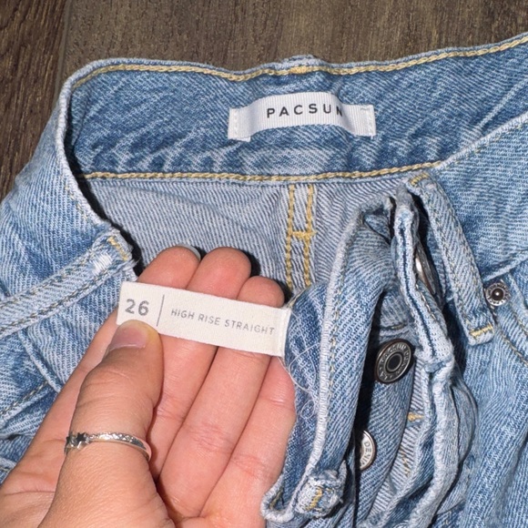 PacSun High Rise Straight Ripped Jeans - Picture 2 of 3